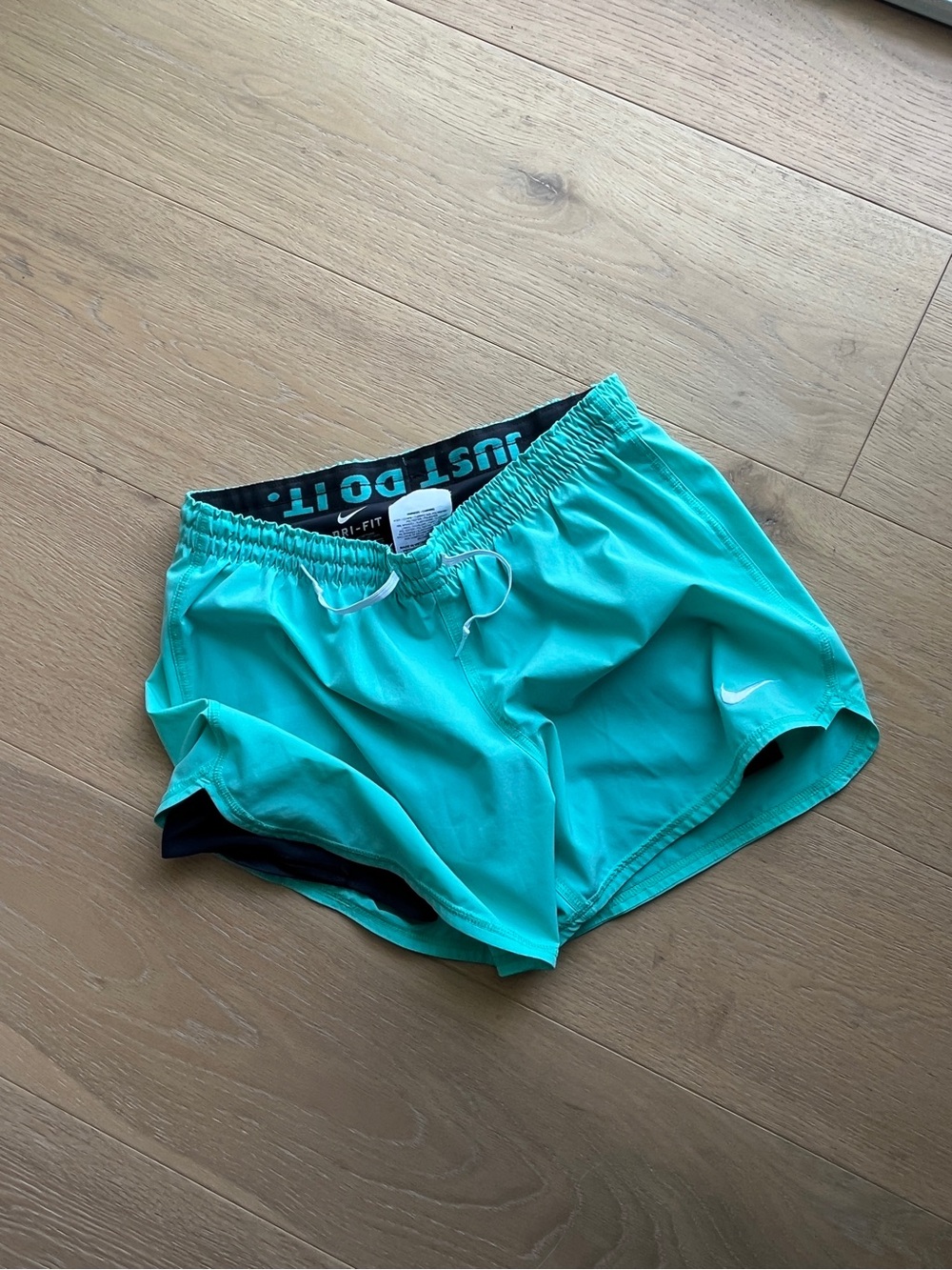 Y2K Nike Running Shorts Bike Shorts Just Do It Embroidered Swoosh